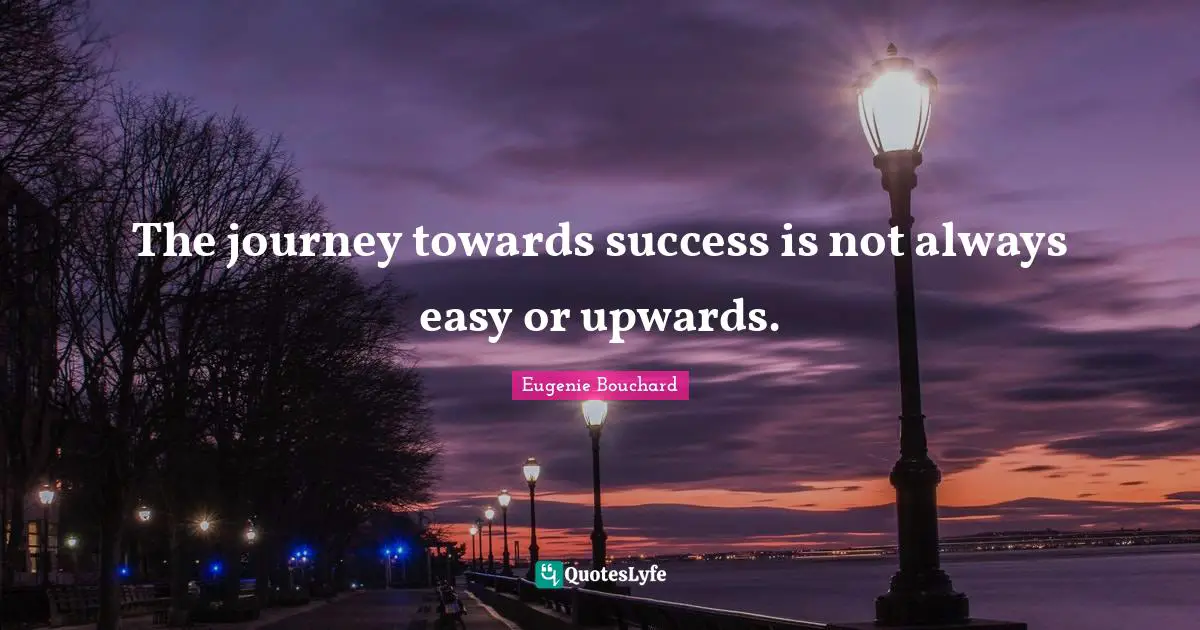 The journey towards success is not always easy or upwards.
