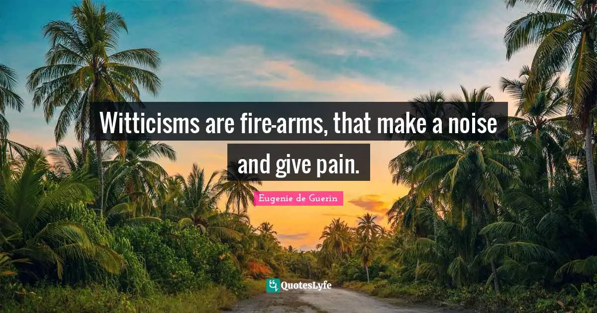 Witticisms are fire-arms, that make a noise and give pain.