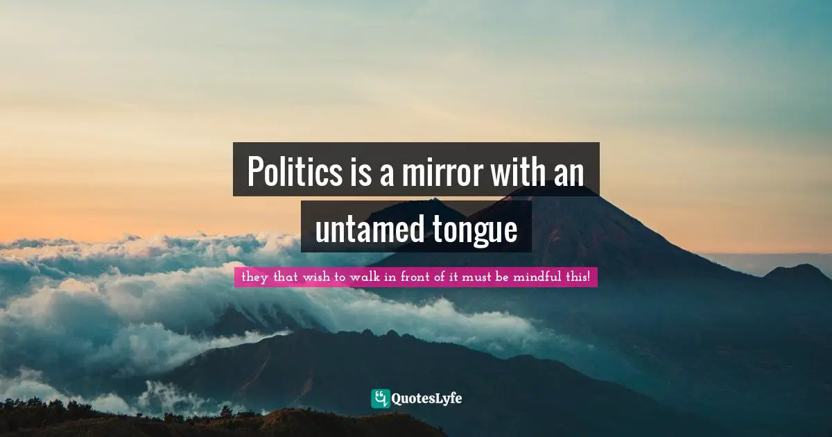 Politics is a mirror with an untamed tongue