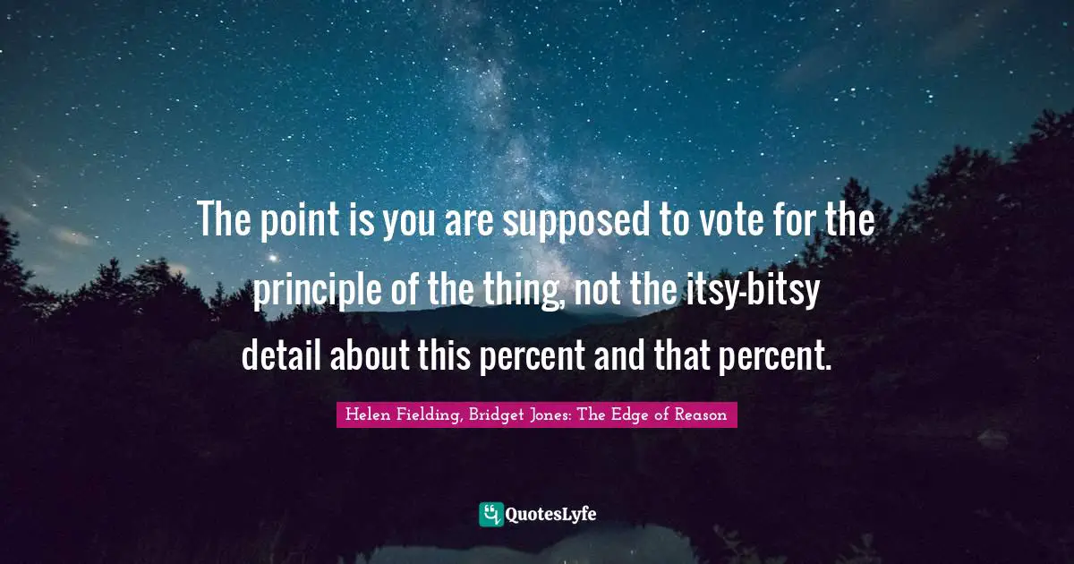 The point is you are supposed to vote for the principle of the thing, not the itsy-bitsy detail about this percent and that percent.