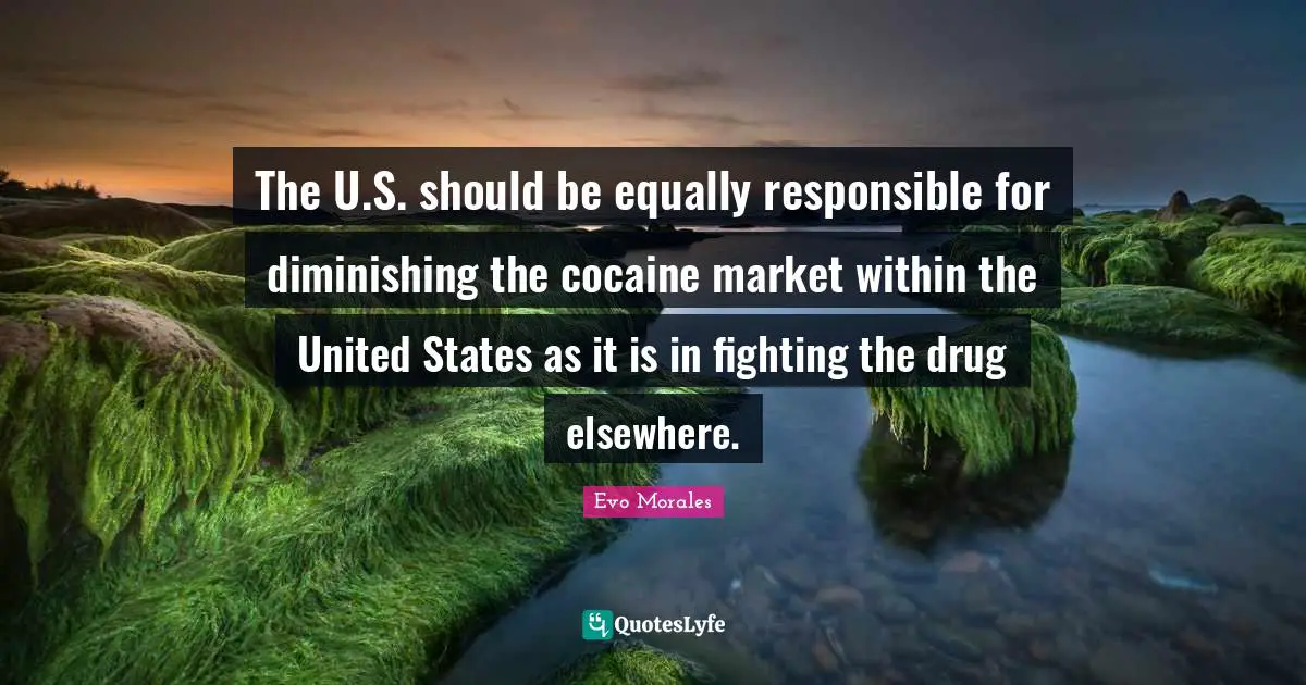 The U.S. should be equally responsible for diminishing the cocaine market within the United States as it is in fighting the drug elsewhere.