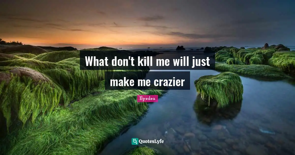 What don't kill me will just make me crazier