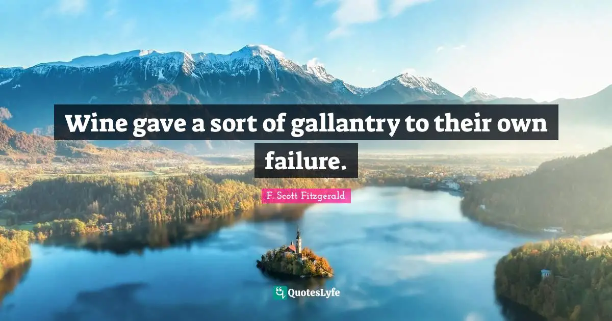 Wine gave a sort of gallantry to their own failure.