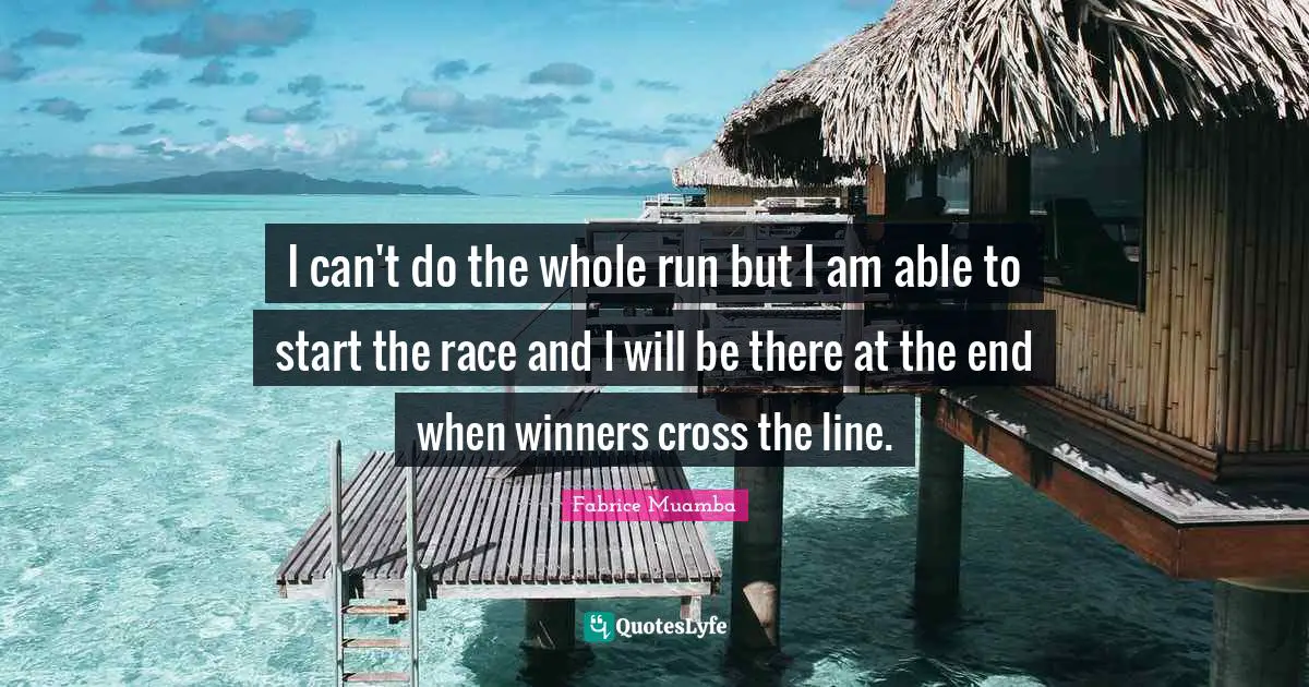 I can't do the whole run but I am able to start the race and I will be there at the end when winners cross the line.