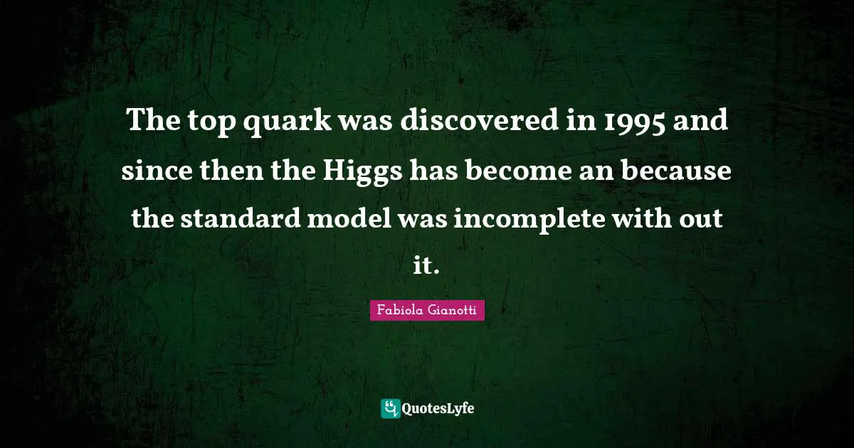 The top quark was discovered in 1995 and since then the Higgs has become an because the standard model was incomplete with out it.