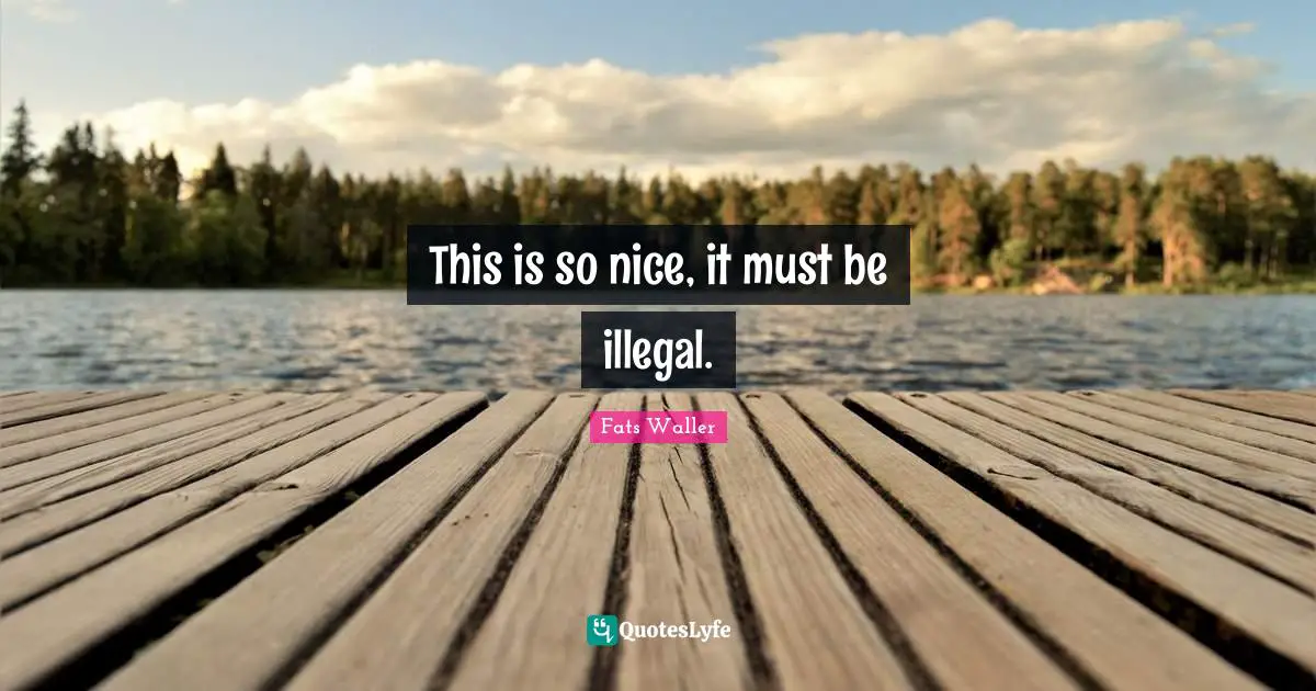 This is so nice, it must be illegal.