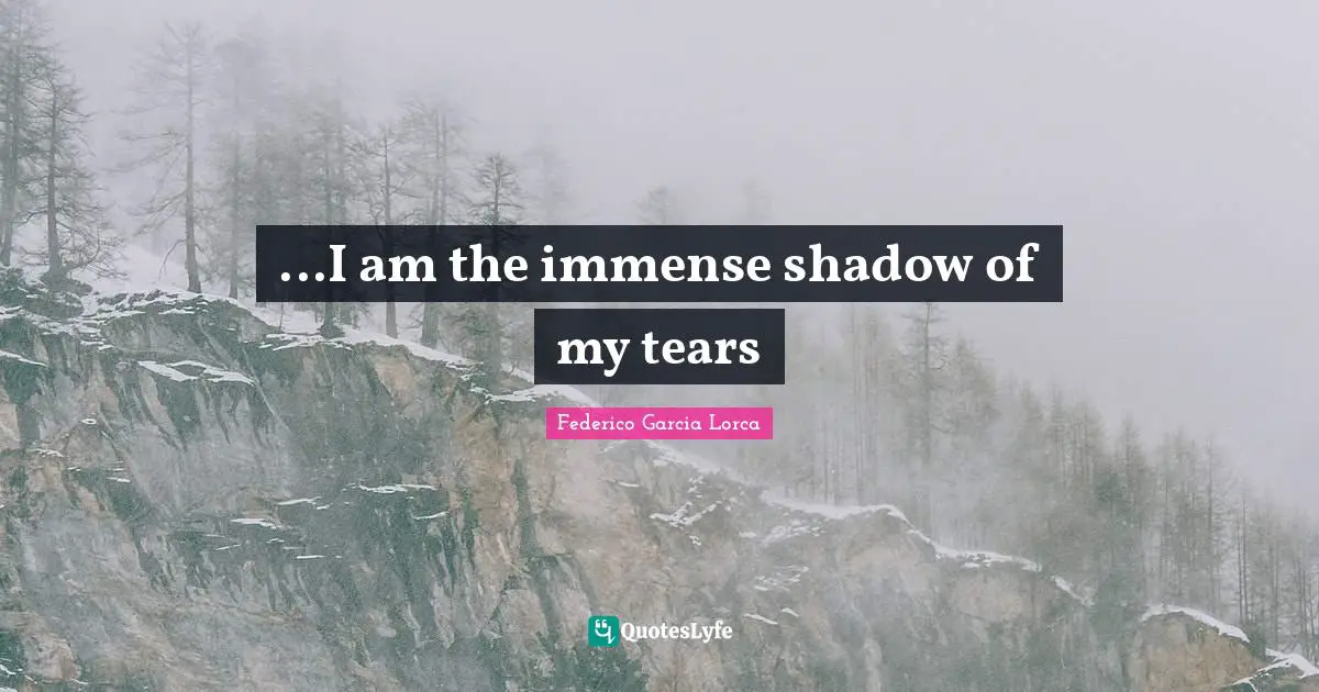 Immense Quotes: "...I am the immense shadow of my tears"