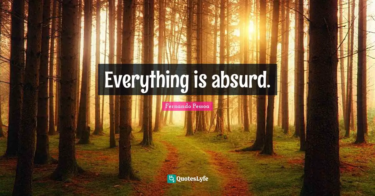 Everything is absurd.