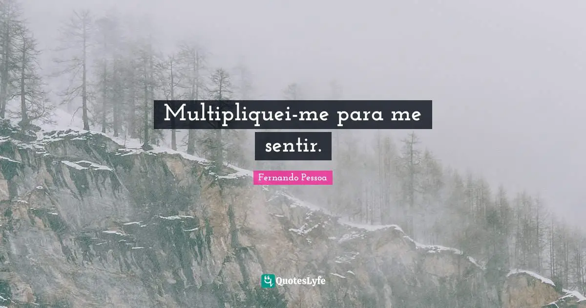 Multipliquei-me para me sentir.