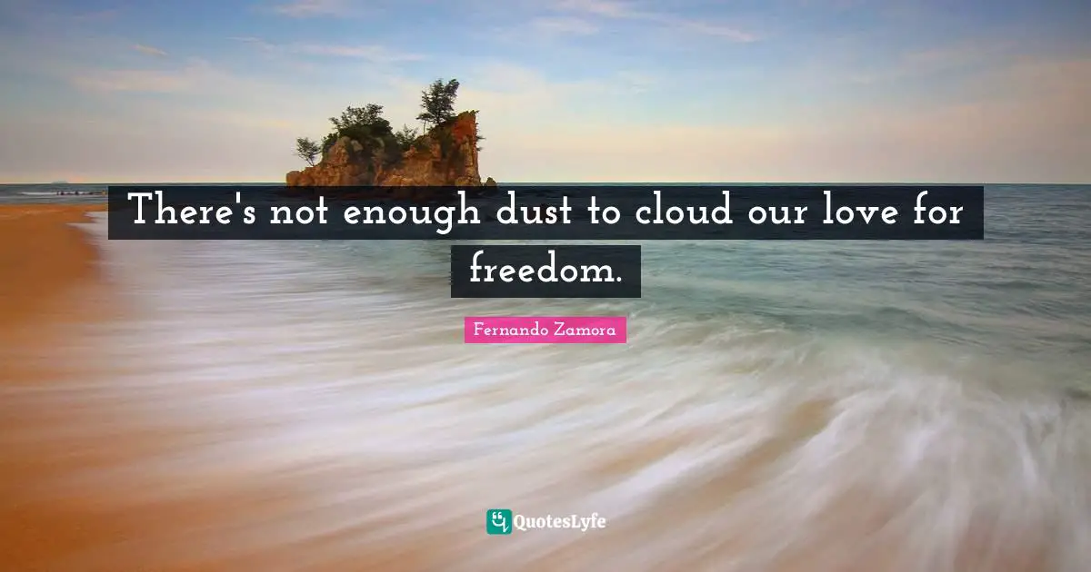 There's not enough dust to cloud our love for freedom.