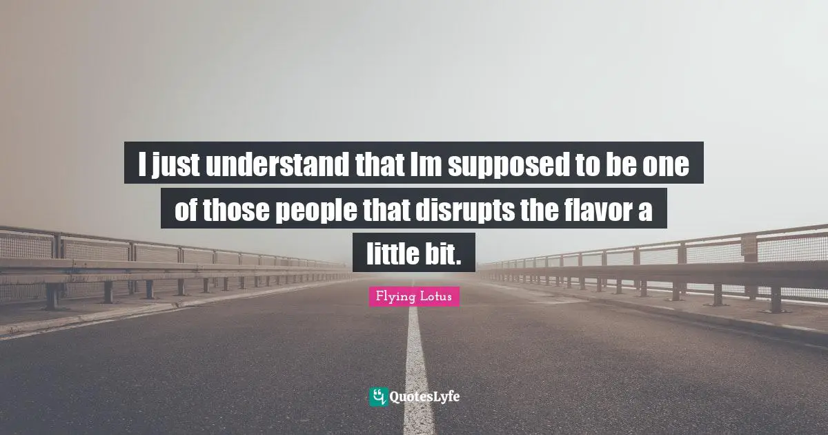 Flavor Quotes: "I just understand that Im supposed to be one of those people that disrupts the flavor a little bit."