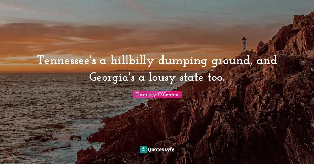 Tennessee's a hillbilly dumping ground, and Georgia's a lousy state too.