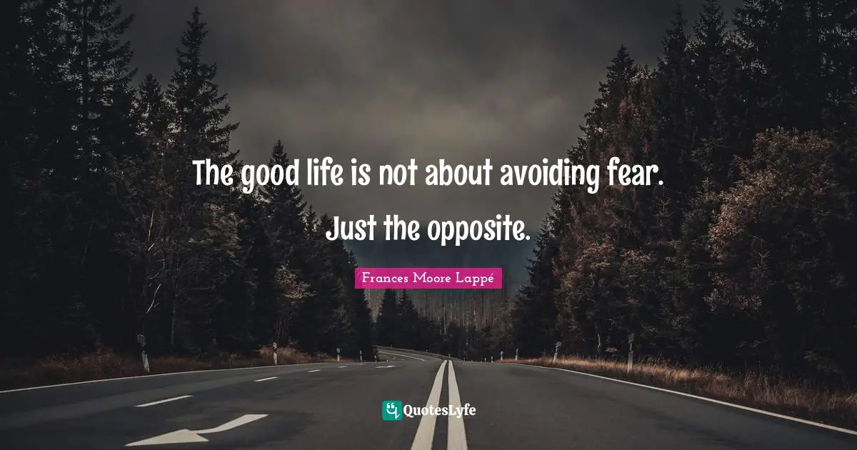 The good life is not about avoiding fear. Just the opposite.