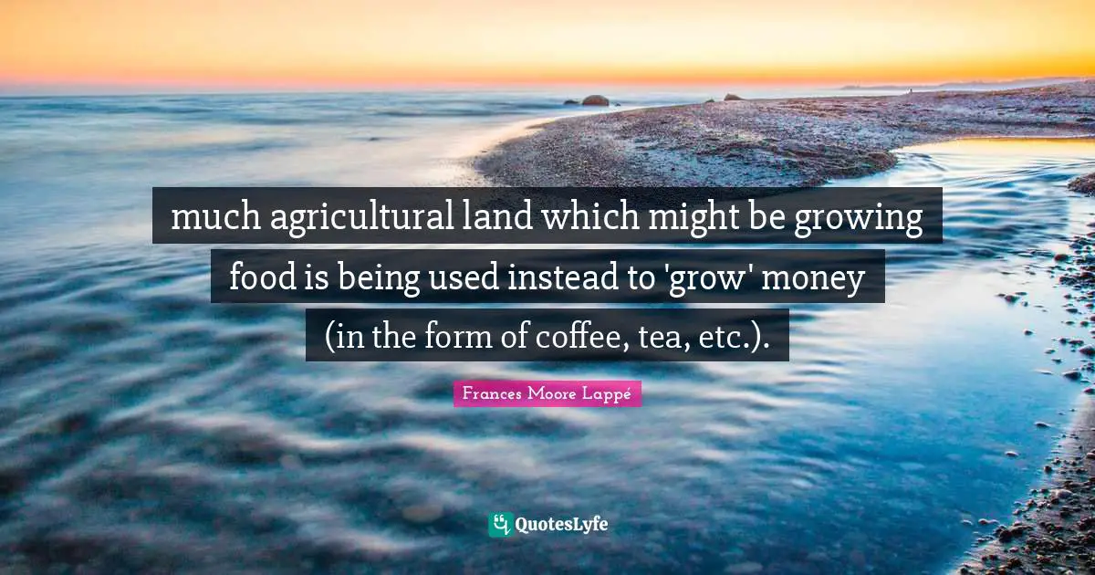 much agricultural land which might be growing food is being used instead to 'grow' money (in the form of coffee, tea, etc.).