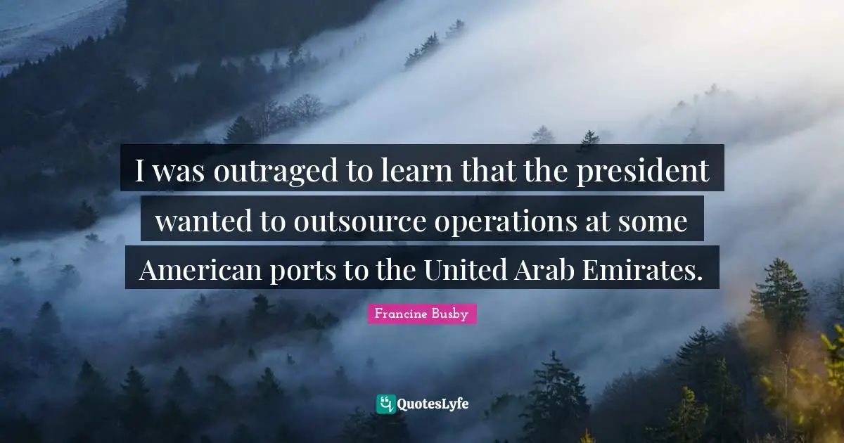 I was outraged to learn that the president wanted to outsource operations at some American ports to the United Arab Emirates.