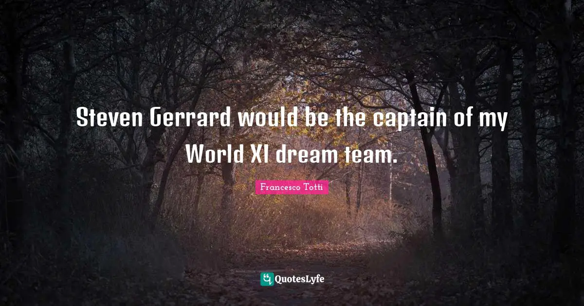 Steven Gerrard would be the captain of my World XI dream team.