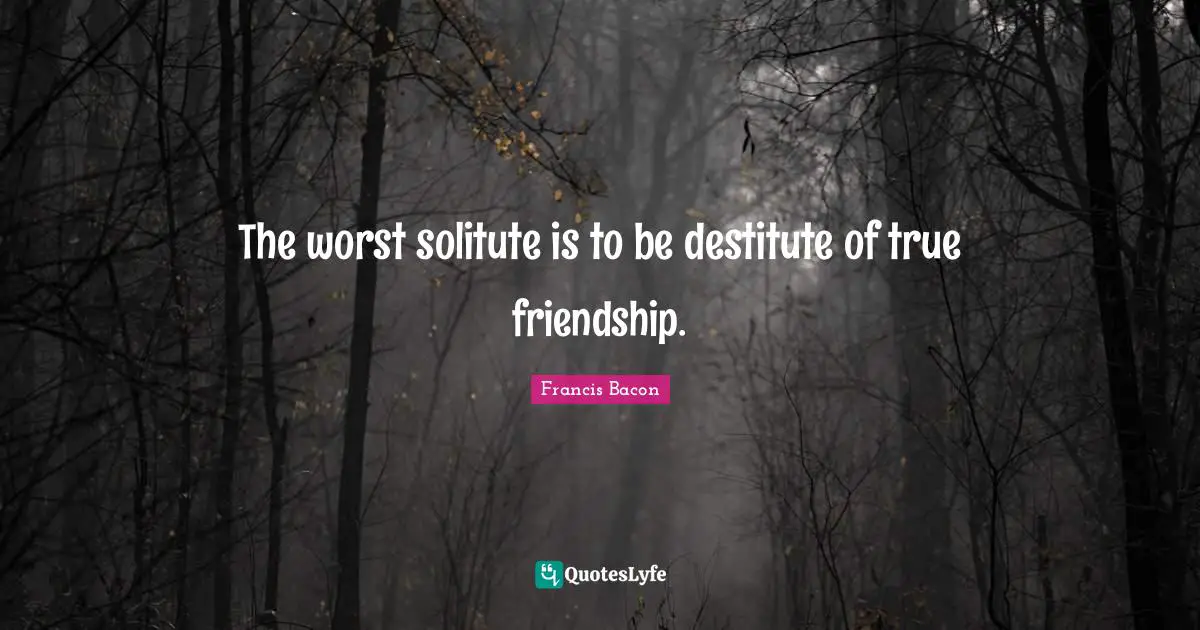 True Friendship Quotes: "The worst solitute is to be destitute of true friendship."