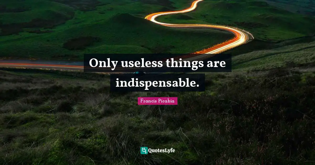 Francis Picabia Quotes: "Only useless things are indispensable."