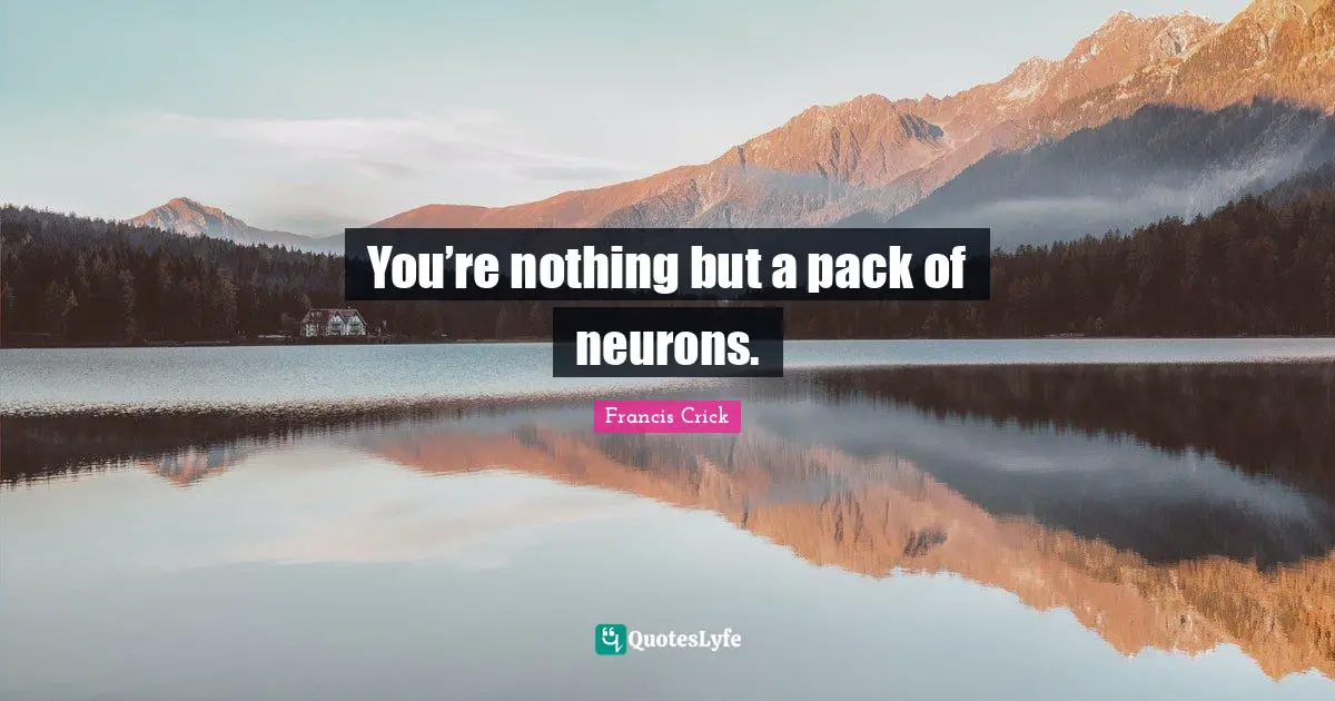 Francis Crick Quotes: "You’re nothing but a pack of neurons."