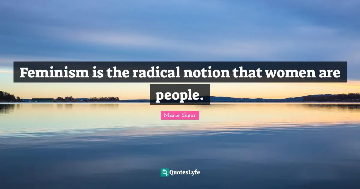 Feminism is the radical notion that women are people.