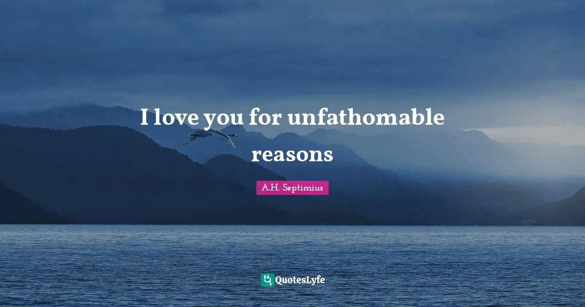 I love you for unfathomable reasons