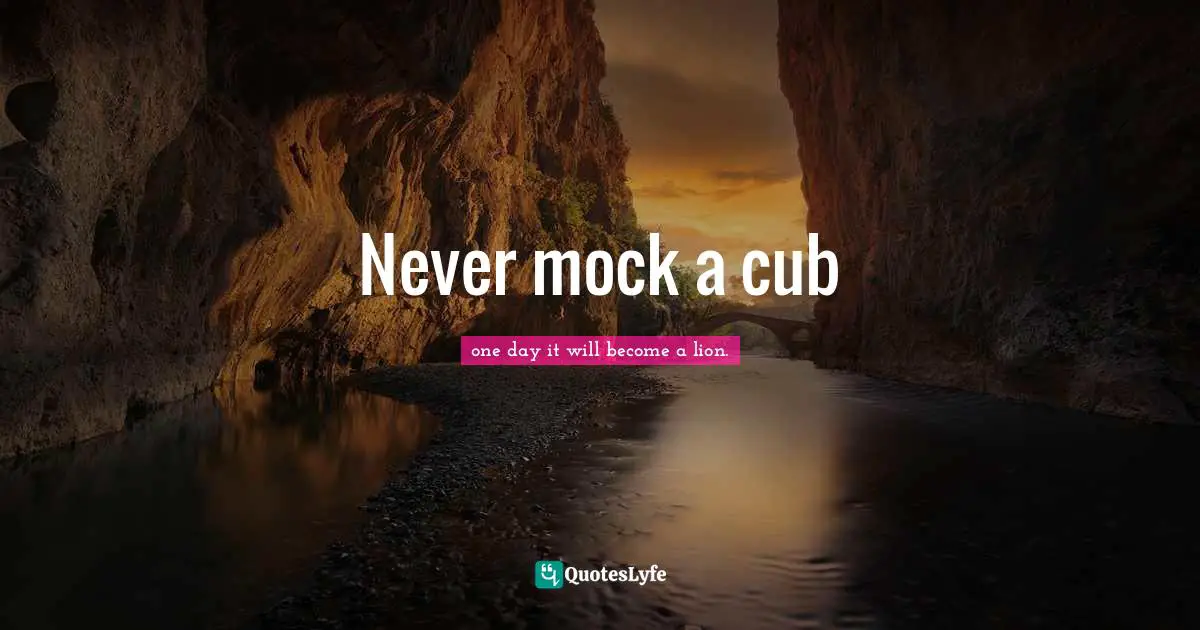 Never mock a cub