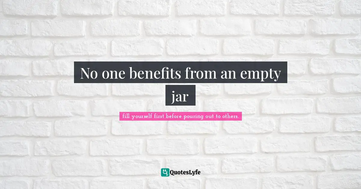 No one benefits from an empty jar
