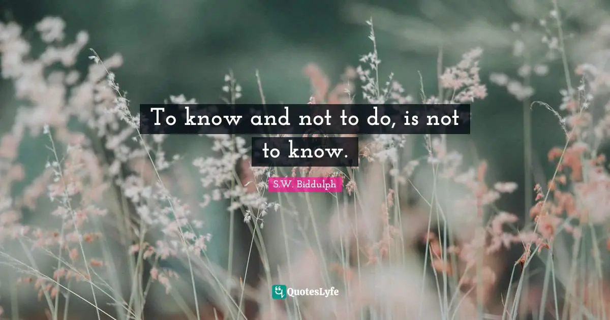 Goals And Plans Quotes: "To know and not to do, is not to know."