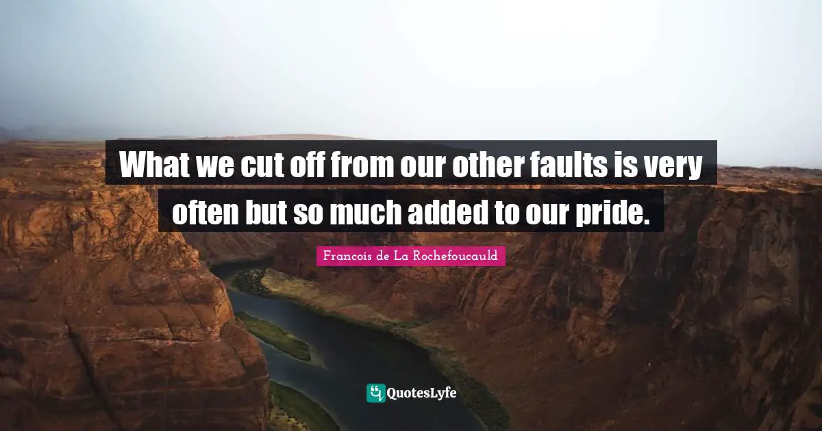 What we cut off from our other faults is very often but so much added to our pride.