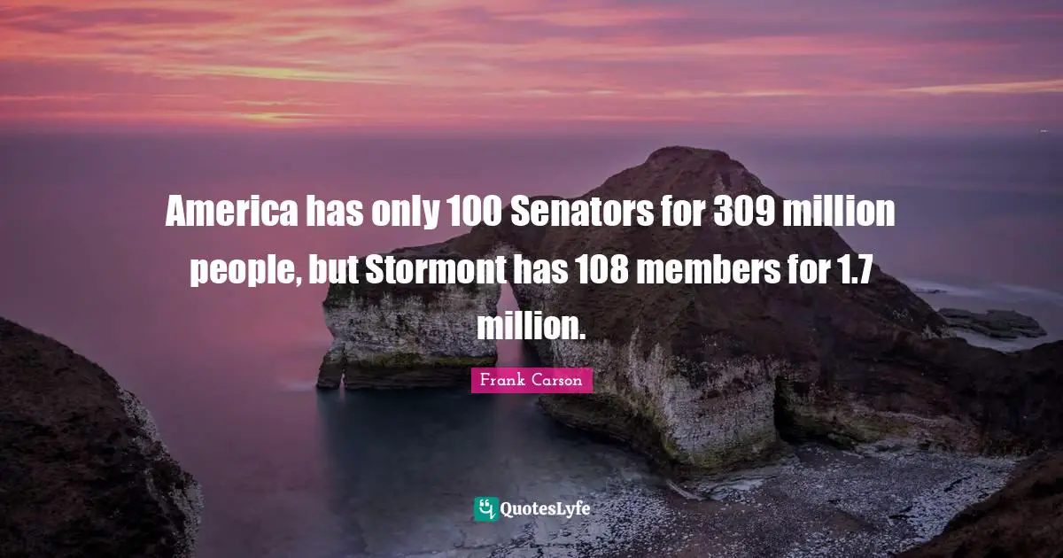 America has only 100 Senators for 309 million people, but Stormont has 108 members for 1.7 million.