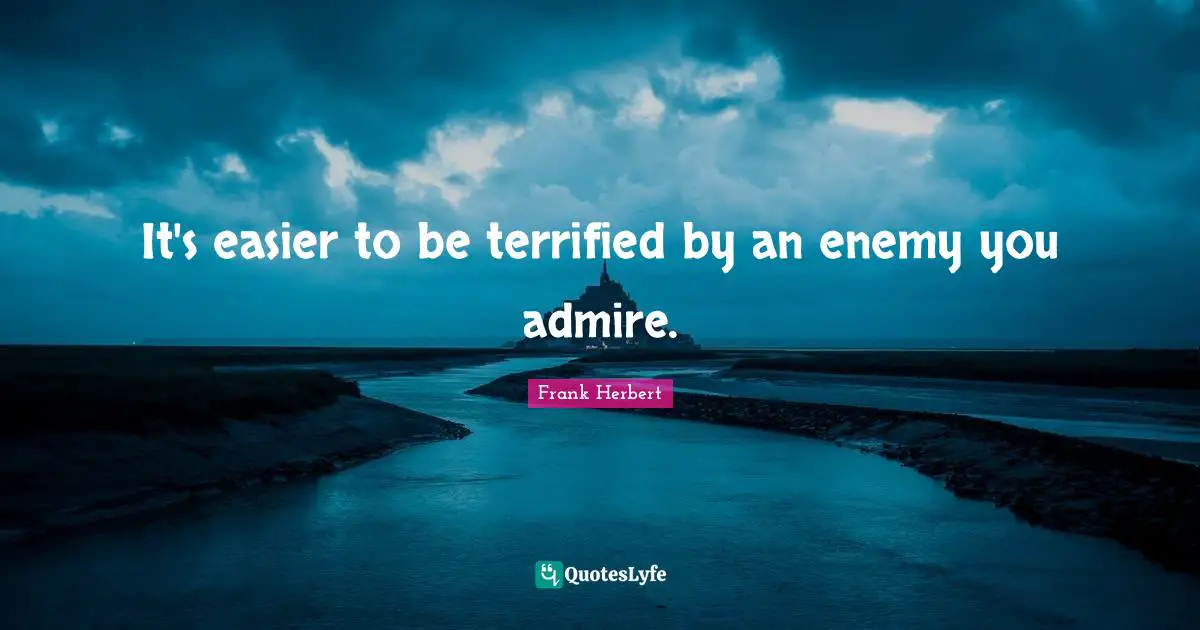Terrified Quotes: "It's easier to be terrified by an enemy you admire."