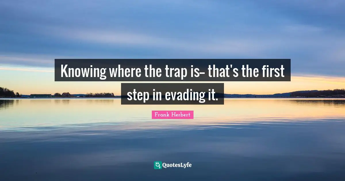 Knowing where the trap is-- that's the first step in evading it.
