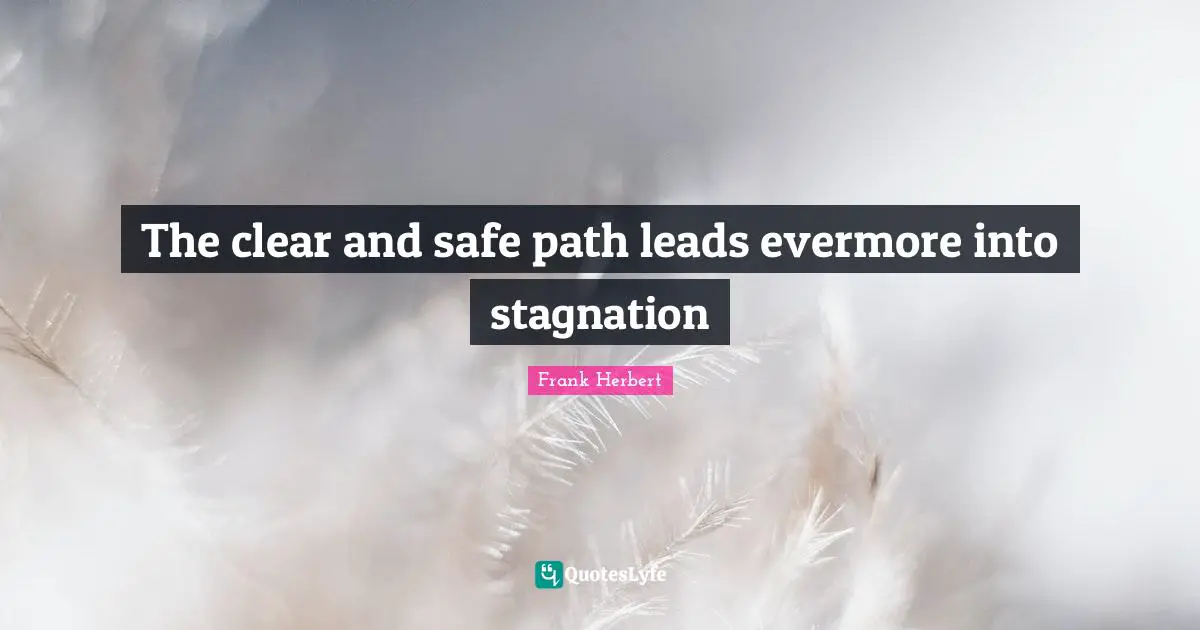 Evermore Quotes: "The clear and safe path leads evermore into stagnation"