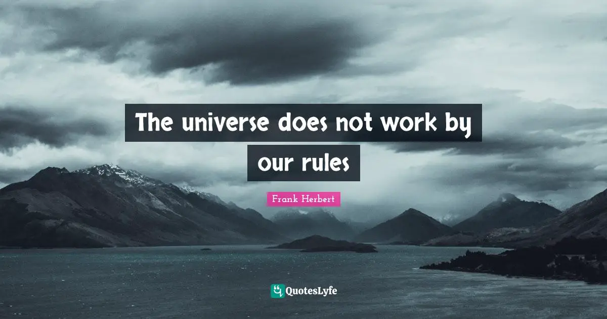 The universe does not work by our rules