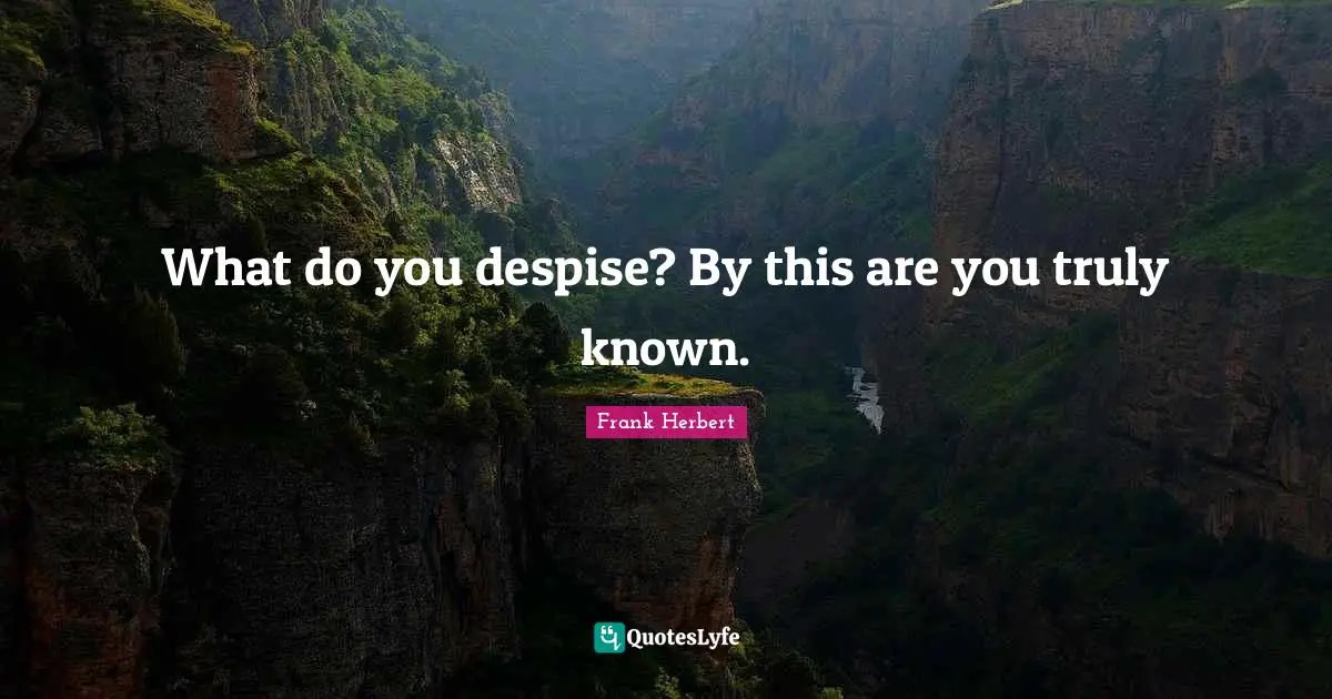 What do you despise? By this are you truly known.