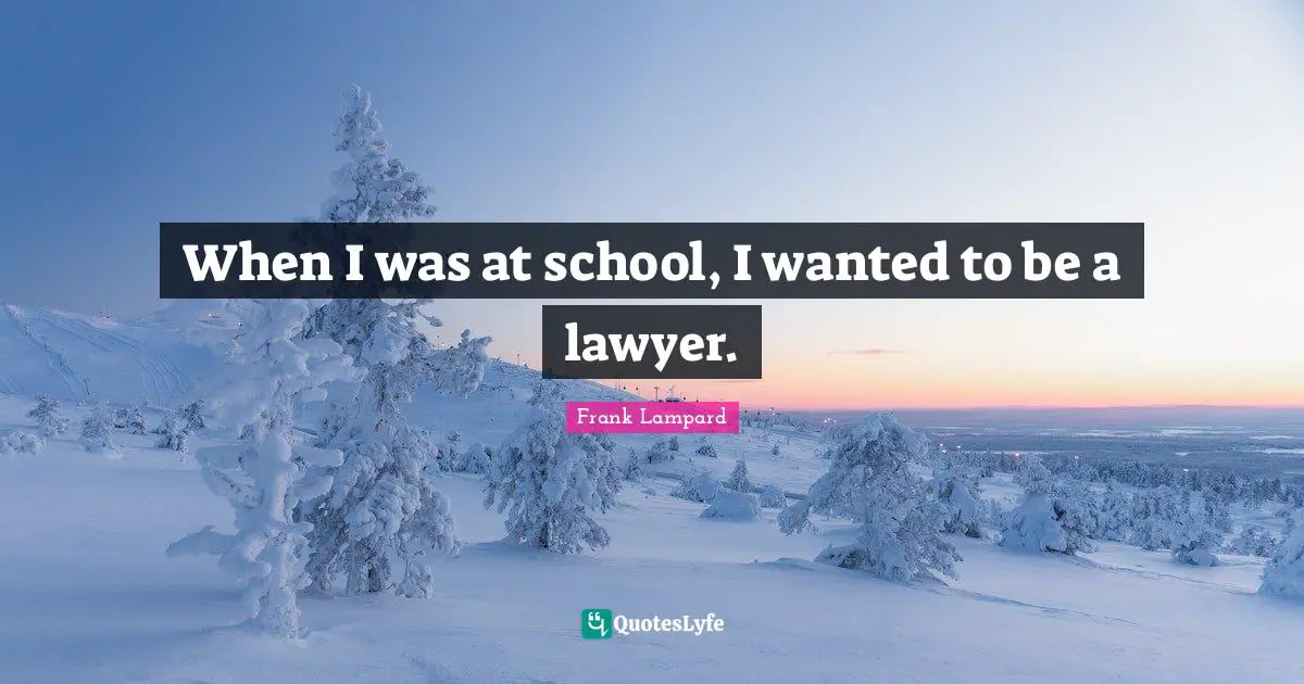When I was at school, I wanted to be a lawyer.