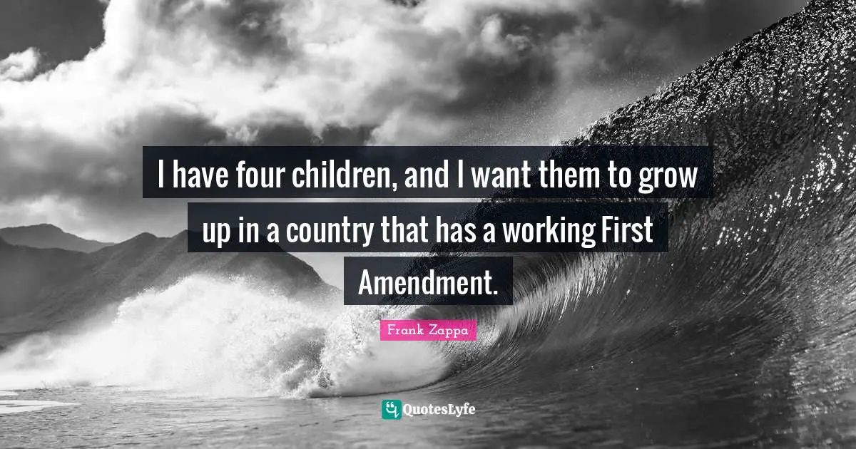I have four children, and I want them to grow up in a country that has a working First Amendment.