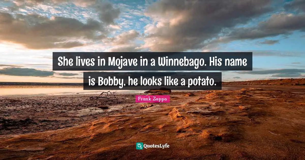 Mojave Quotes: "She lives in Mojave in a Winnebago. His name is Bobby, he looks like a potato."
