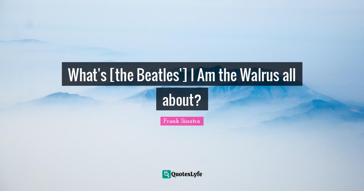 What's [the Beatles'] I Am the Walrus all about?
