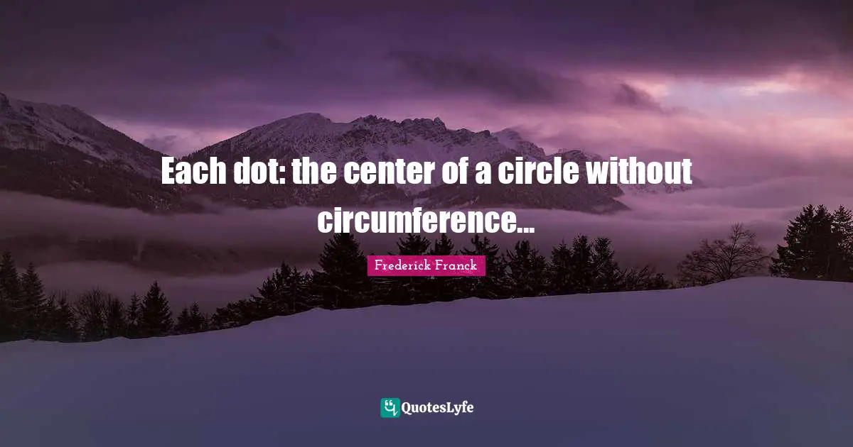 Each dot: the center of a circle without circumference...