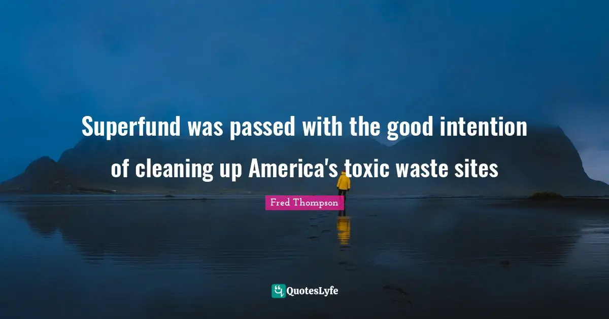 Superfund was passed with the good intention of cleaning up America's toxic waste sites