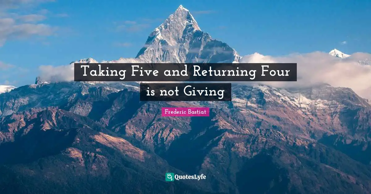 Taking Five and Returning Four is not Giving