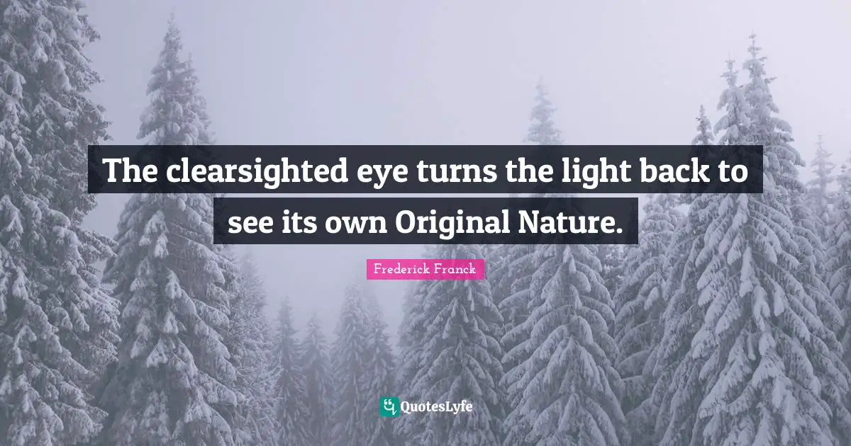 The clearsighted eye turns the light back to see its own Original Nature.
