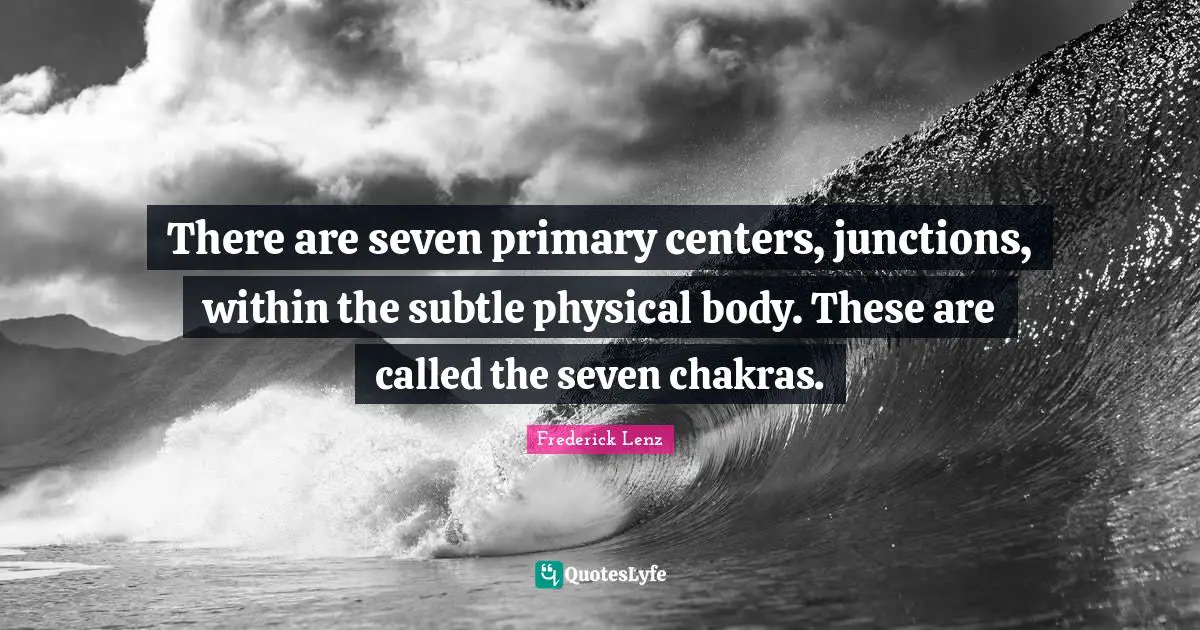 There are seven primary centers, junctions, within the subtle physical body. These are called the seven chakras.