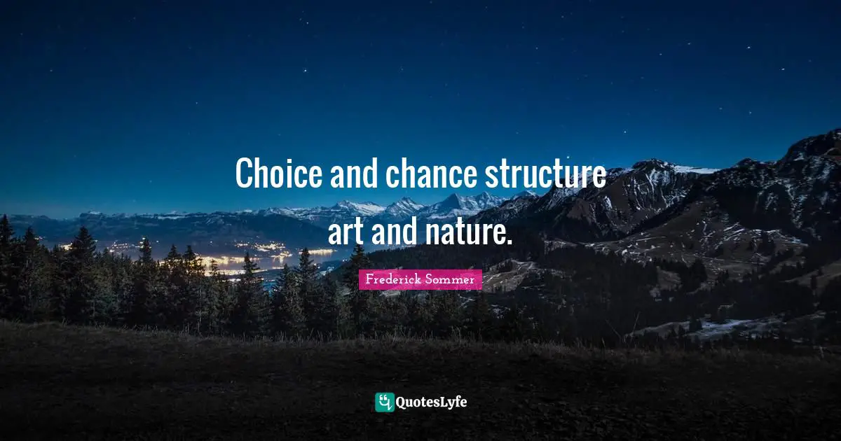 Choice and chance structure art and nature.