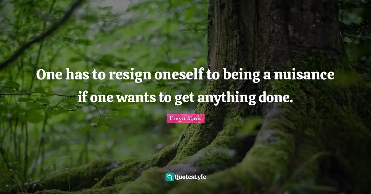 Nuisance Quotes: "One has to resign oneself to being a nuisance if one wants to get anything done."