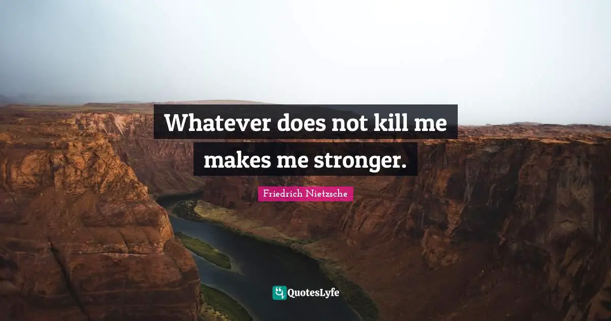 Moving Forward Quotes: "Whatever does not kill me makes me stronger."