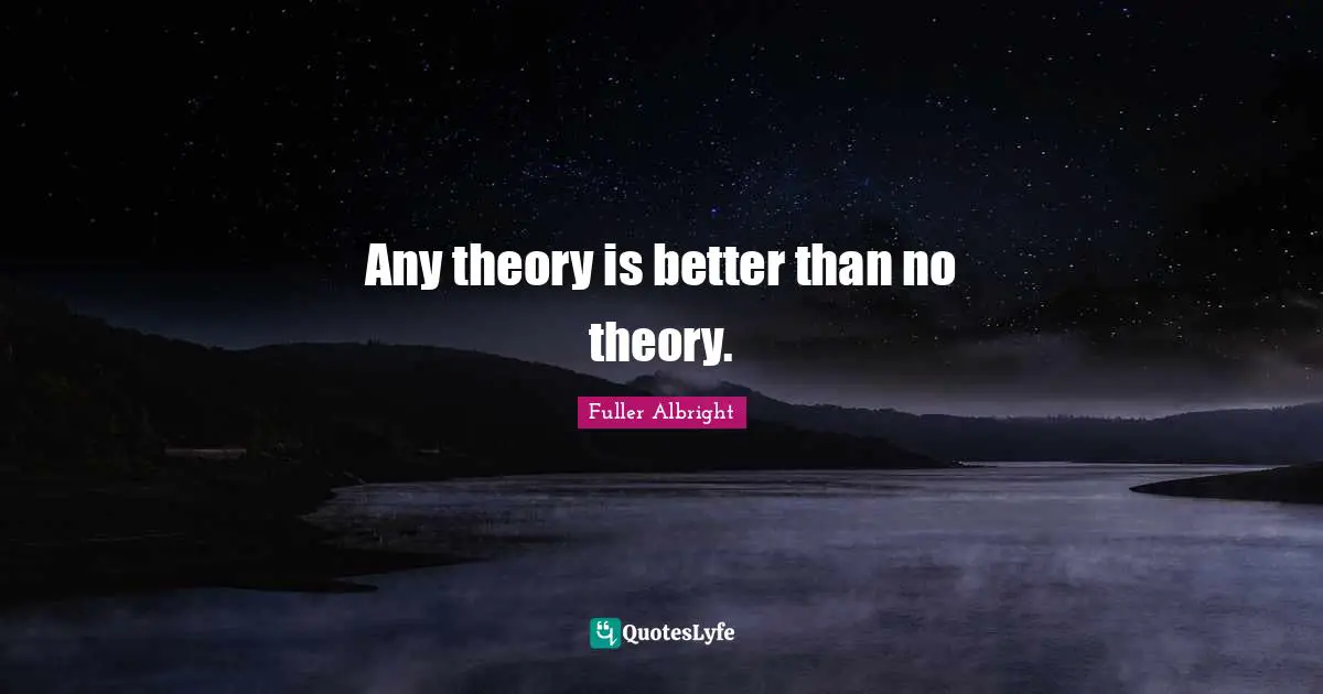 Any theory is better than no theory.