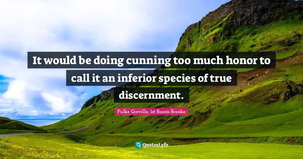 It would be doing cunning too much honor to call it an inferior species of true discernment.