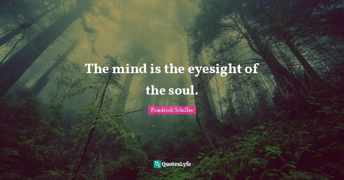 Friedrich Schiller Quotes: "The mind is the eyesight of the soul."